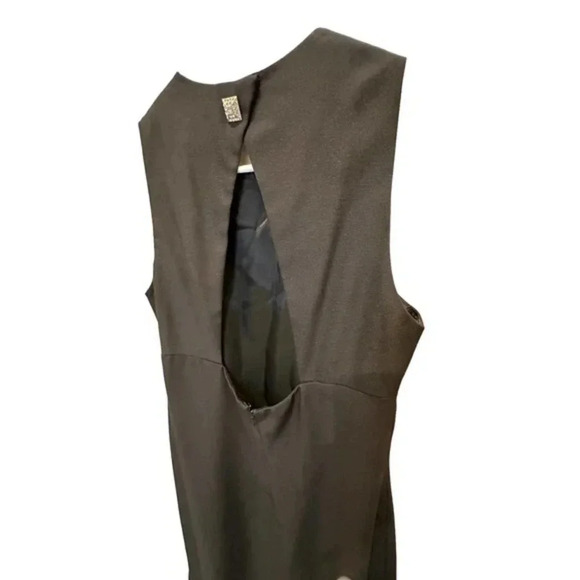 Francais By Huey Waltzer Womens Round Neck Sleeveless Sheath Dress Black Size 10 - Picture 5 of 6